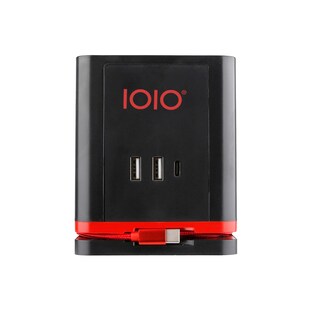 Steckdosenwürfel SW 1000 3-fach Schutzkontaktteckdose + 2 x USB-A und 1 x USB-C Schwarz 