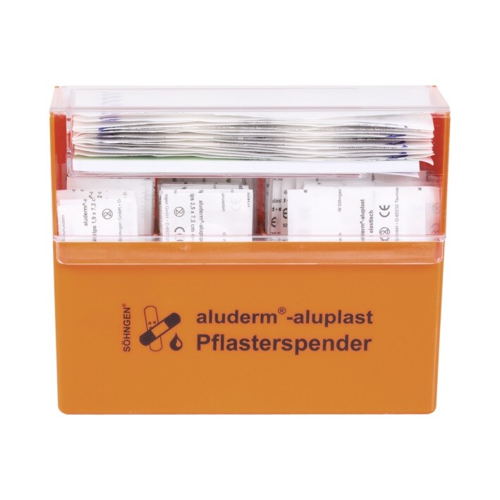 Söhngen Pflasterspender 115-teilig in Spenderbox Wandbefestigung, Wundpflaster