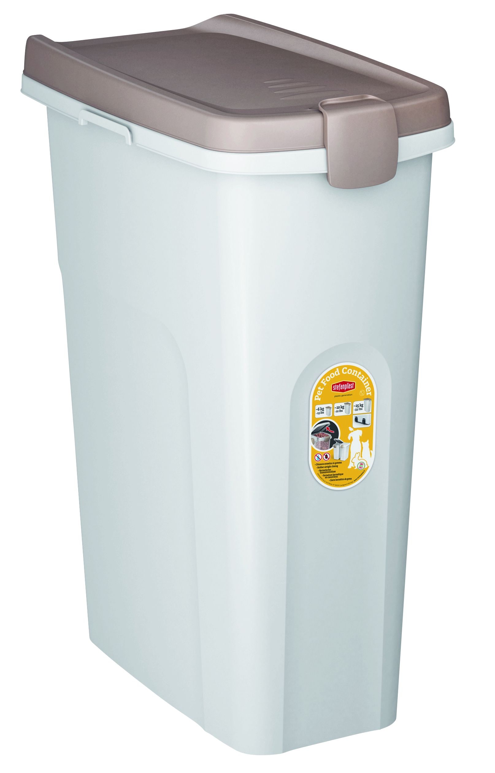 Kerbl Futtercontainer (Trockenfutterbeh?lter, 40 lt, braun/wei&curren;) 80832 