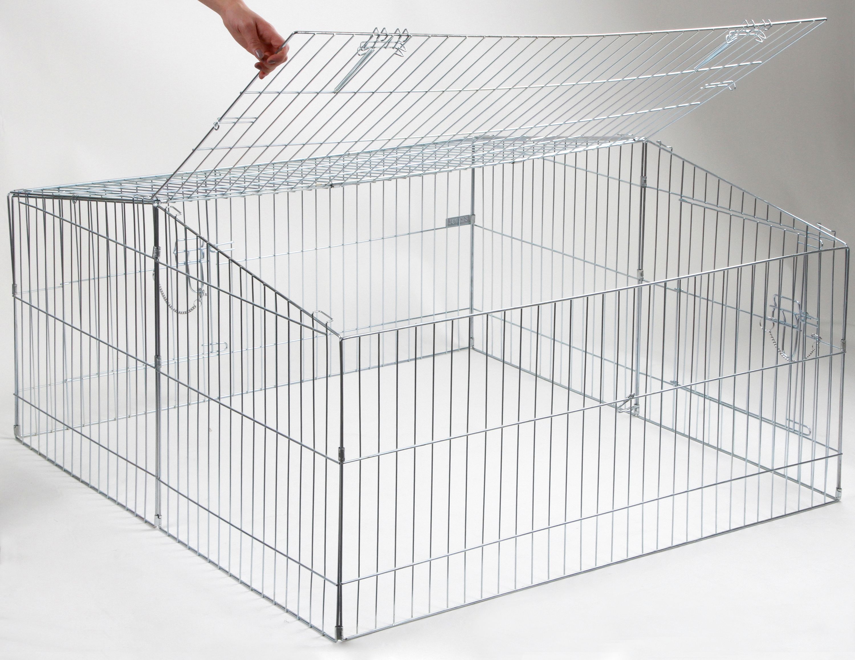 Kerbl Freilaufgehege Gehege f&uuml;r gro&szlig;e Kanninchen + Hasen, Ma&szlig;e 115x115 cm 