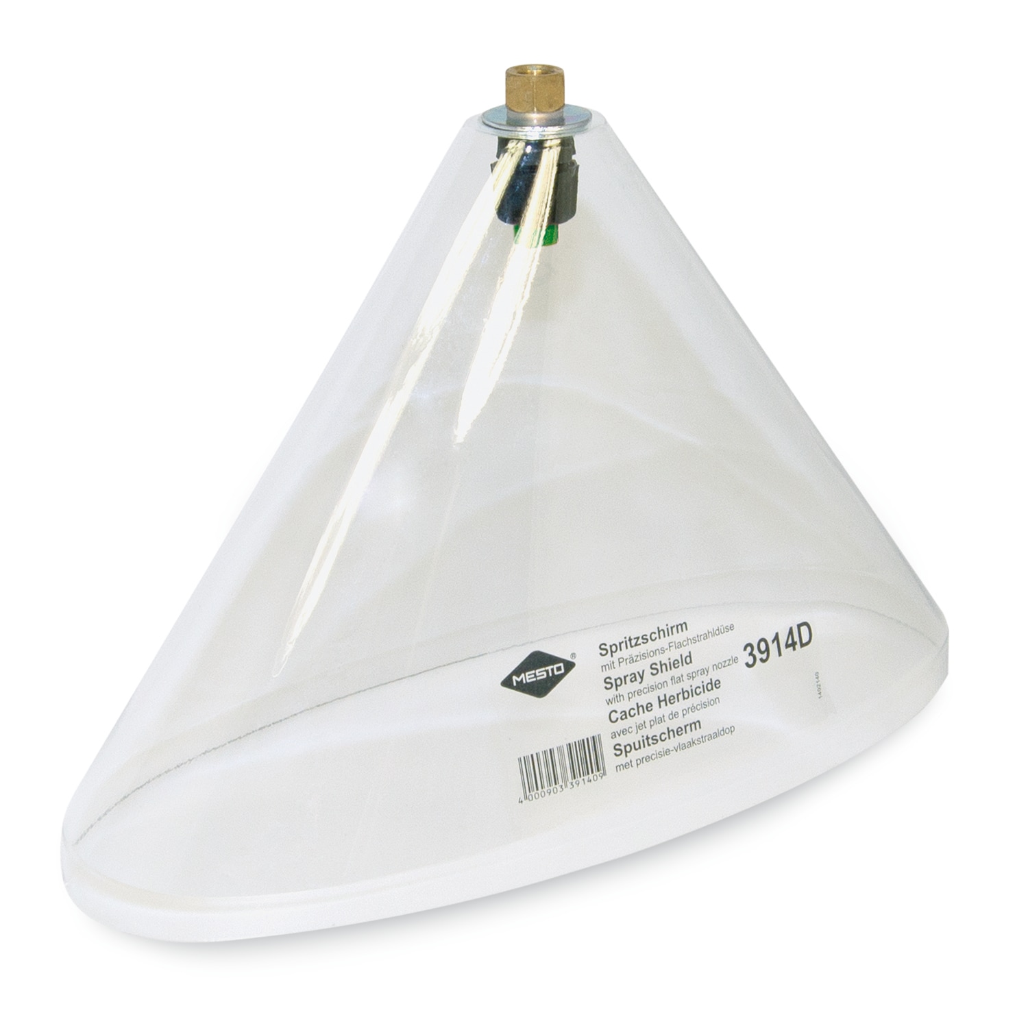 Mesto Spritzschirm mit D&uuml;se, Kunststoff durchsichtig, Spritzbreite 12-30 cm 