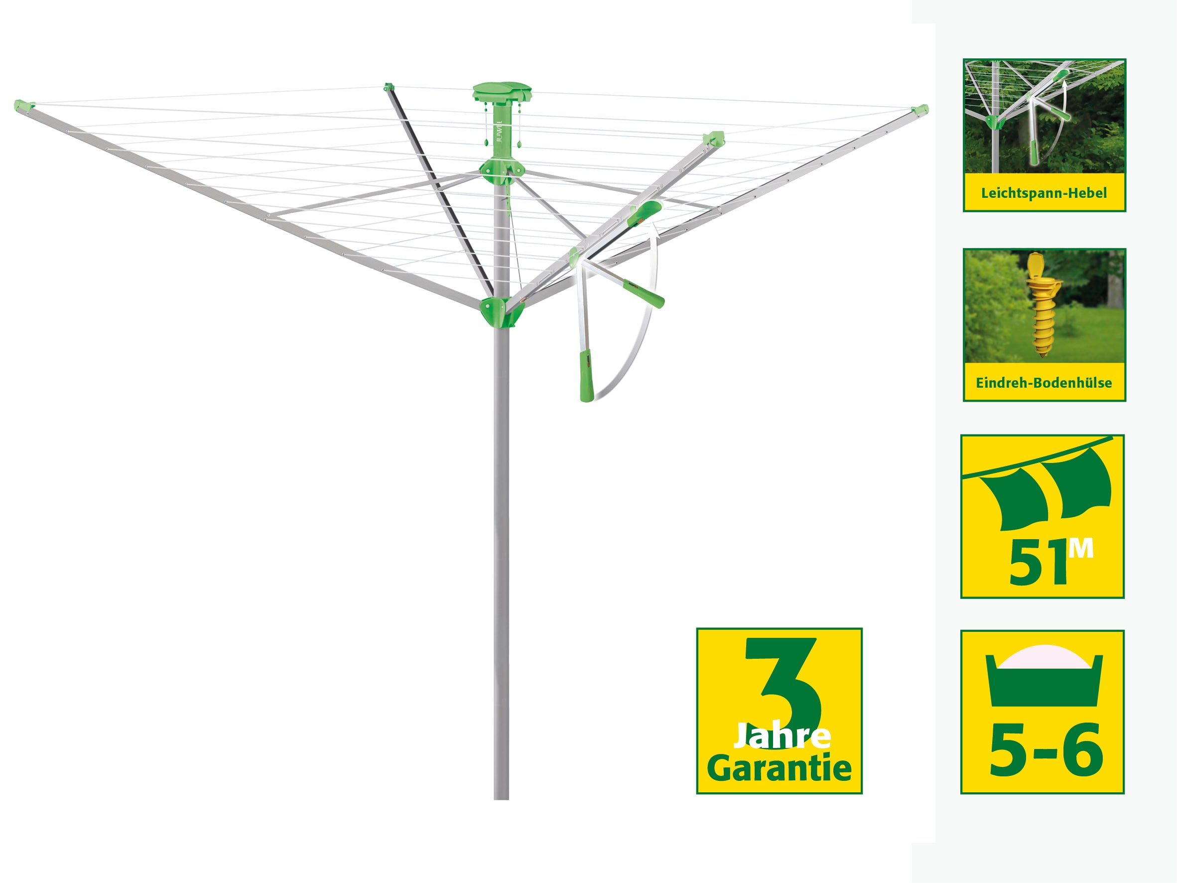 Juwel W&auml;schespinne Novaplus 600 Easy Spannautomatik 6 W&auml;scheladungen Bodenh&uuml;lse 