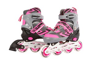 Kids Globe Street Rider Inlineskates Inliner rosa/grau verstellbar Größe 29-32 