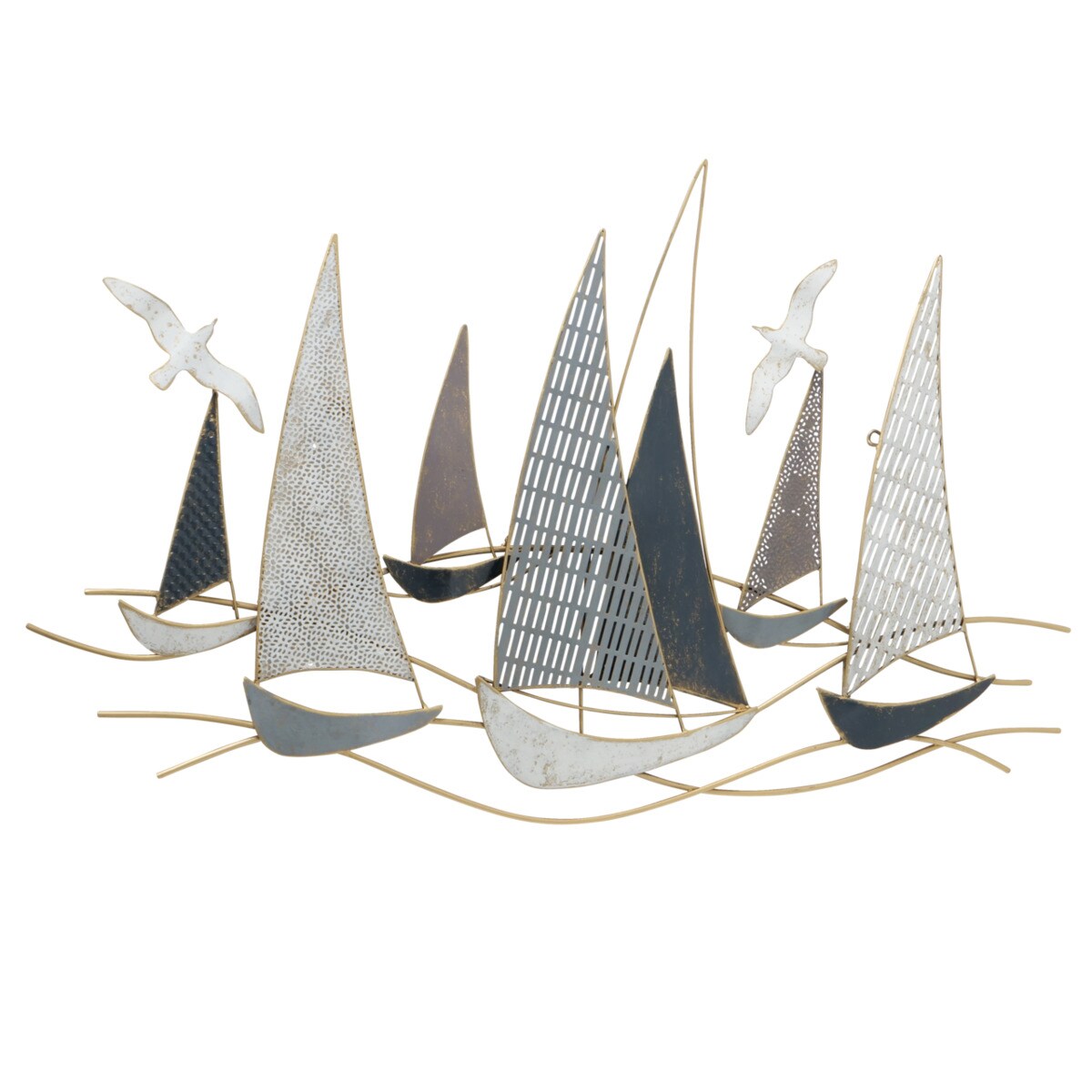 Boltze Wandobjekt Hanse Deko-Wandbild mit Fischen + Booten, maritimes Design
