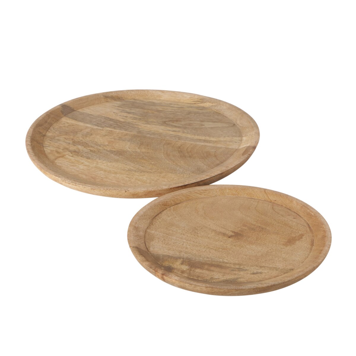 Boltze Teller Maino 2er Set Serviertablett Mango Holz ü 26-35cm Schale