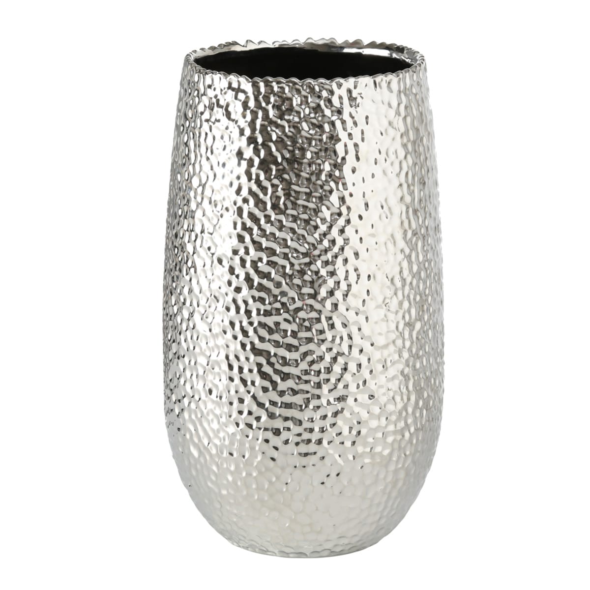 Boltze Vase Lajos (Farbe Silber, H&ouml;he 31 cm, Blumentopf, Metallic-Optik) 5339500 