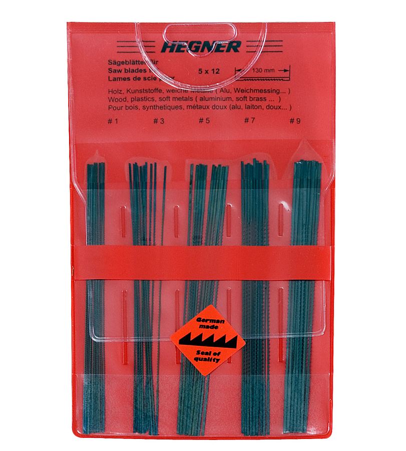 Hegner Laubs&auml;gebl&auml;tter 60-St&uuml;ck f&uuml;r Holz, Kunststoffe und weiche Metalle 