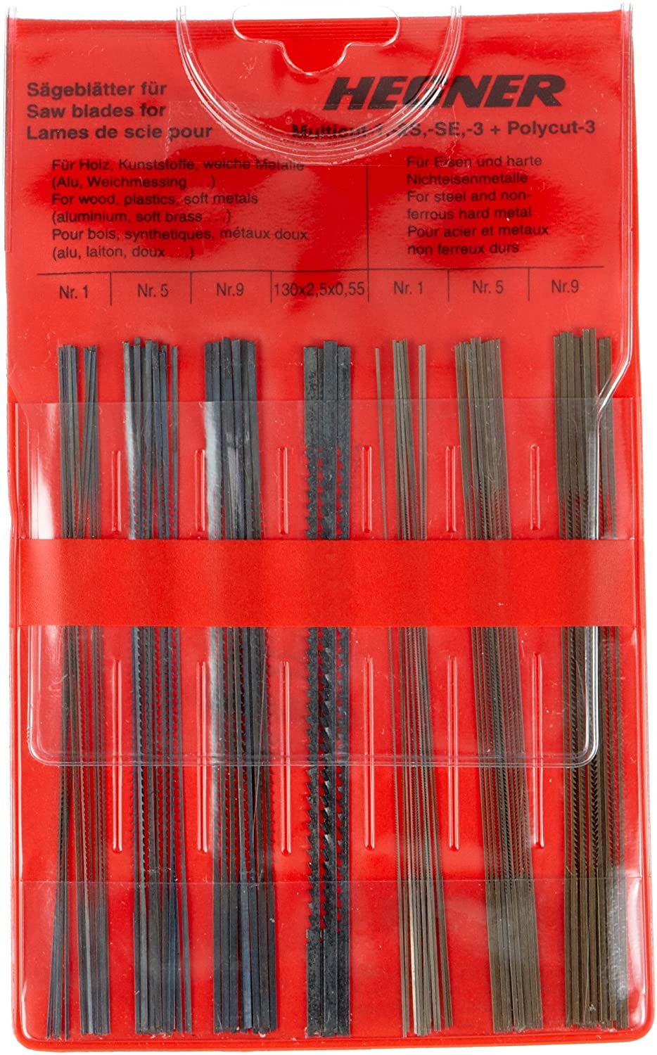 Hegner 00000700 Laubs&auml;geblatt Sortiment f Holz Kunststoffe leichte Metalle 76tlg 