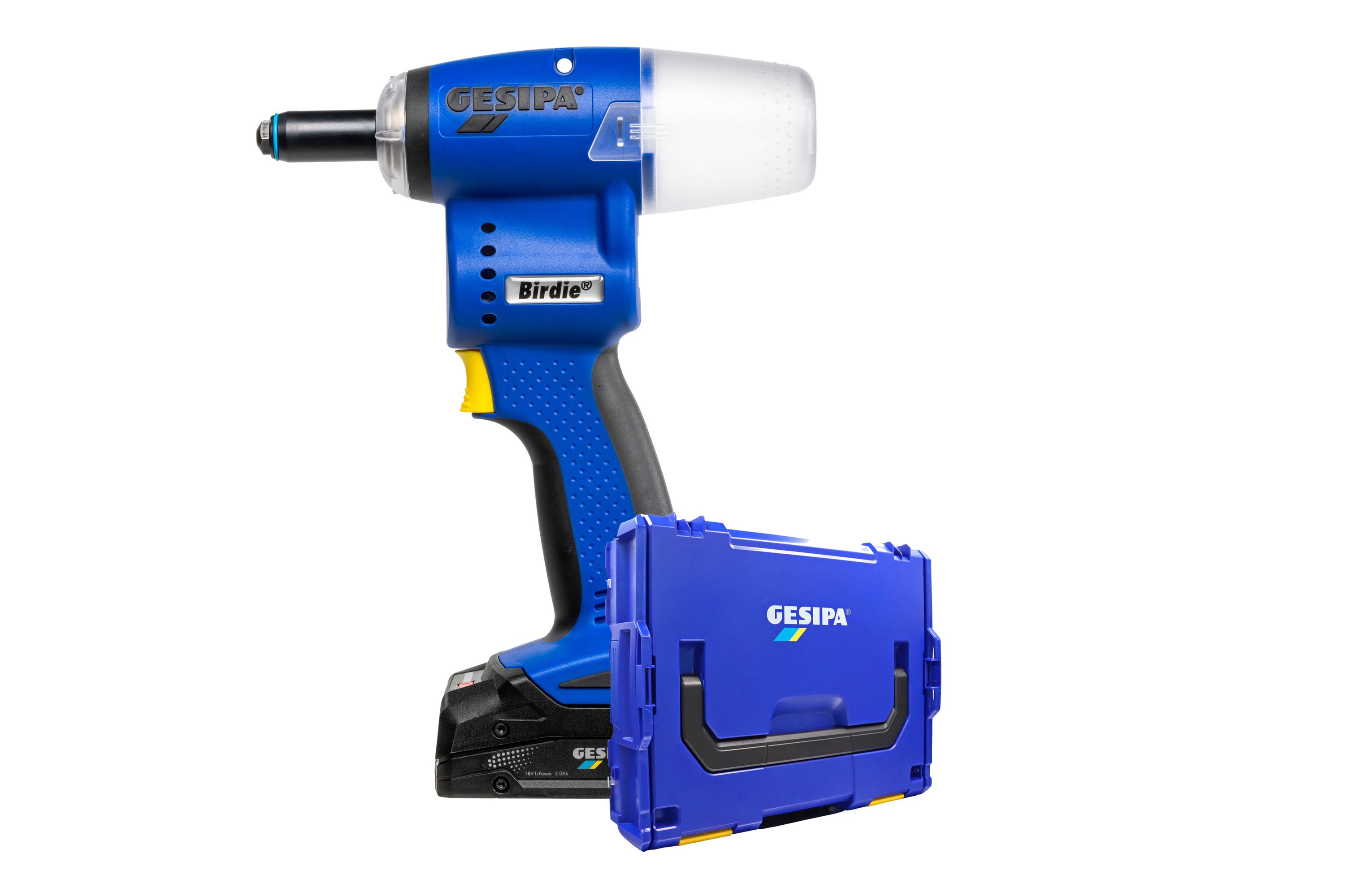 Gesipa Birdie Blindnietger&auml;t inkl. 1x Akku 2,0 Ah, 18V und Ladeger&auml;t in L-Boxx 