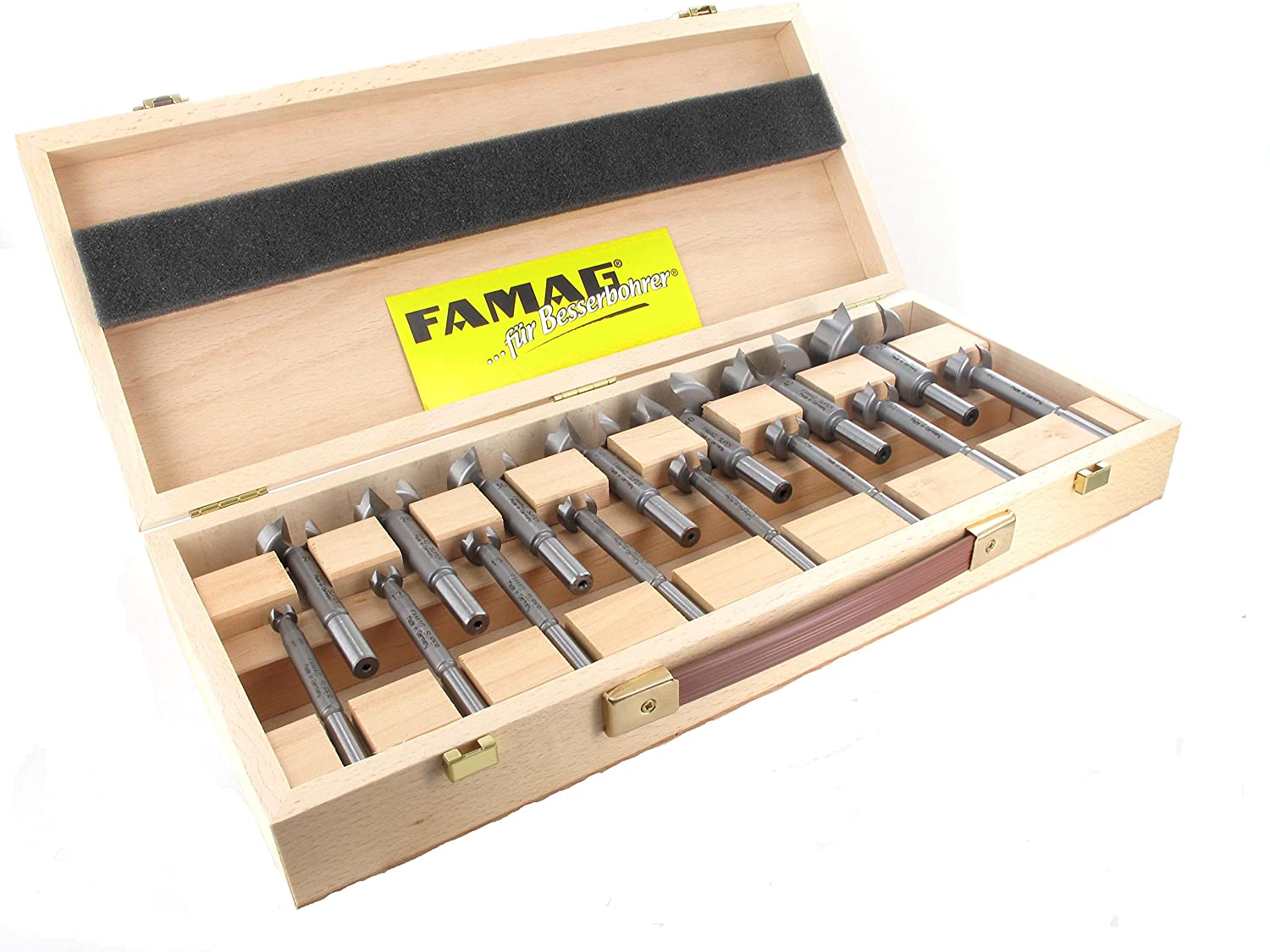 Famag SUPER-Forstnerbohrersatz Classic WS 15-teilig im Holzkasten 1630515 