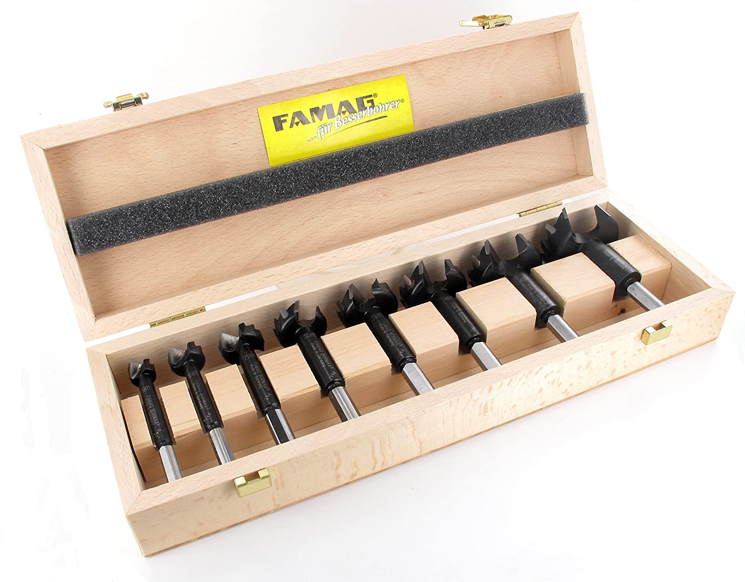 FAMAG 8-tlg. Bormax Hartmetall-Forstnerbohrersatz D=15,20,25,30,35,40,45,50mm 