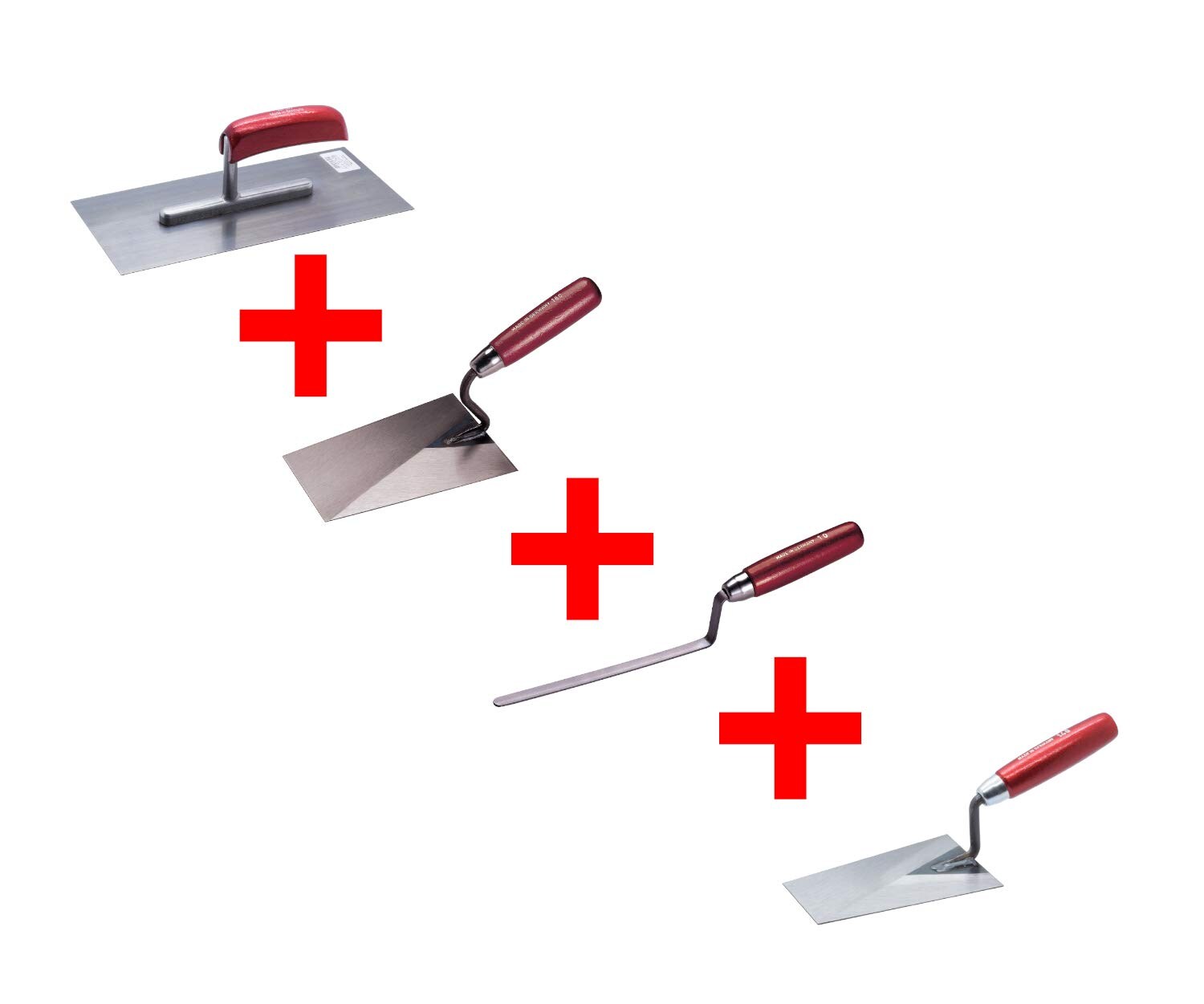 Maurerkellenset 4-tlg. Maurerkelle, Putzkelle, Fugenkelle, Glättekelle