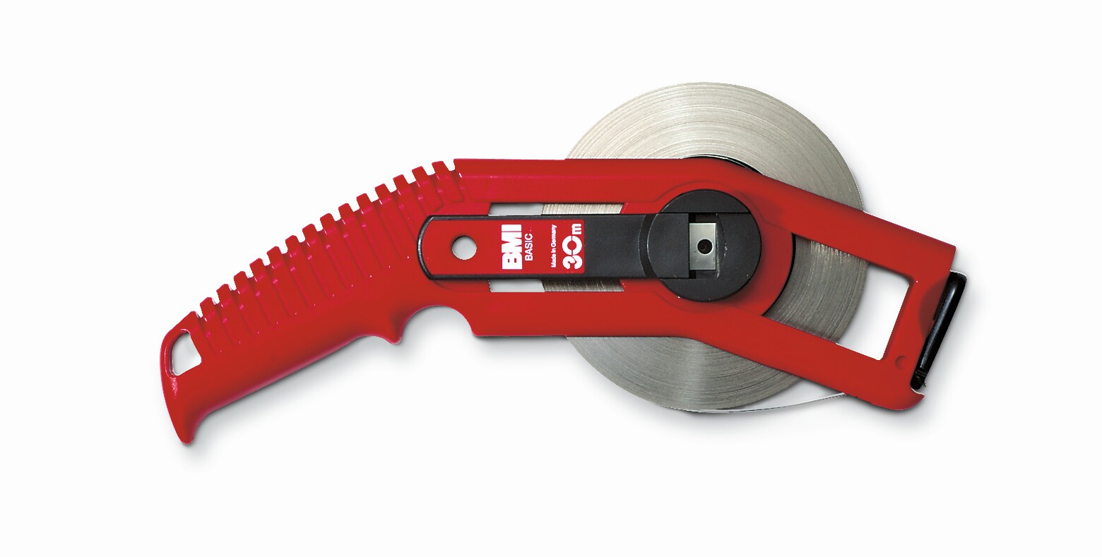 BMI Weißlackiertes Bandmaß, gedruckte Teilung, Breite 13 mm, Länge 30 m