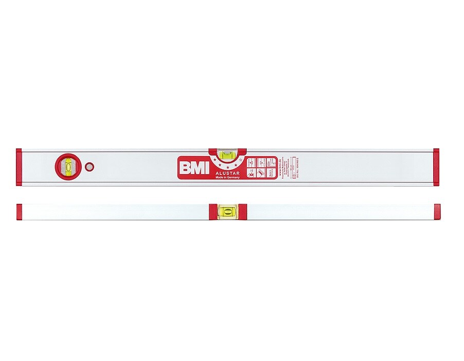 BMI Alu-Profil Wasserwaage ALUSTAR 100 cm lang, kantenlose Horizontal-Libelle 
