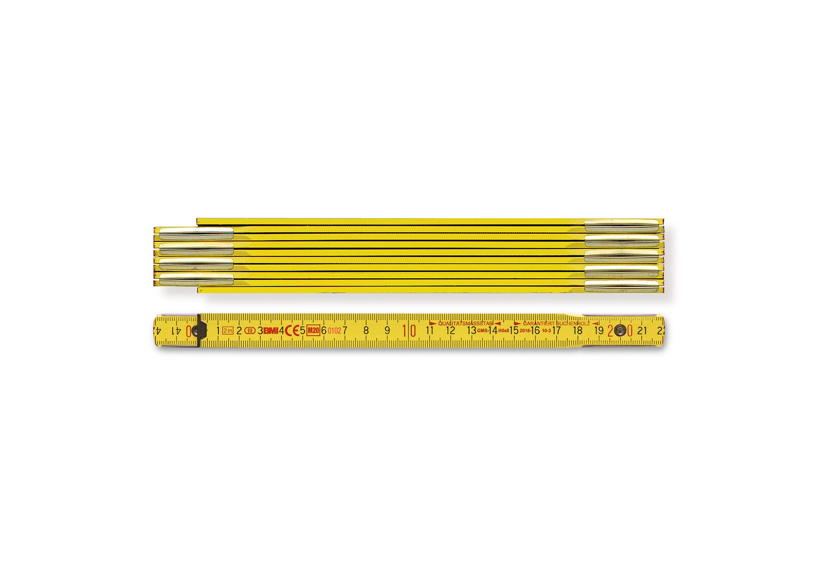 BMI Holzgliedermaßstab 9002 10 Stück gelb Länge 2 m Gliederstärke 3,0 mm
