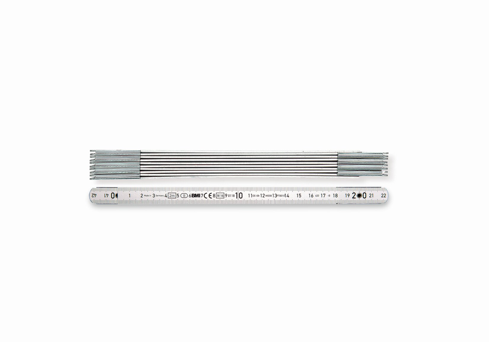 BMI Aluminiumgliedermaßstab silberfarben, 1 m, Gliederstärke 1,4 mm, abriebfest
