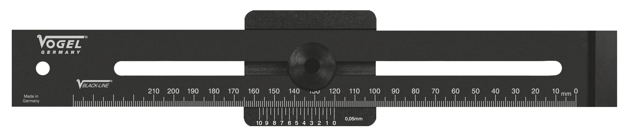 Vogel Germany Streichma&szlig; Anschlaglineal Dur-Aluminium Messbereich 200 mm schwarz 