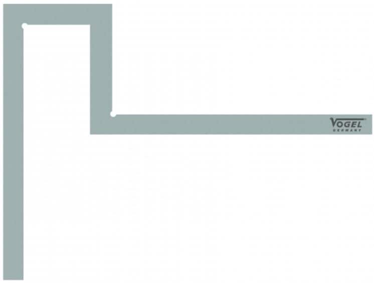 Vogel Flanschenwinkel Stahl verzinkt 30x30 cm, Stahl verchromt, zum Ausrichten 