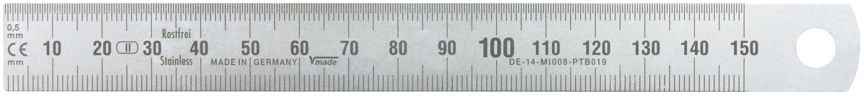 Vogel Germany Stahlma&szlig;stab 2000 mm biegsam Federbandstahl blendfreie Oberfl&auml;che 