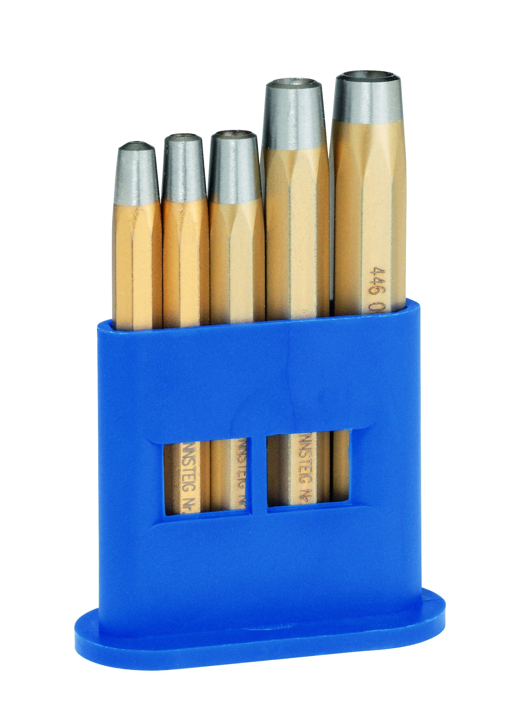 Rennsteig Nietkopfsetzersatz 5-teilig, Gr&auml;&szlig;e 2-6 mm, f&uuml;r Nieten DIN 660 