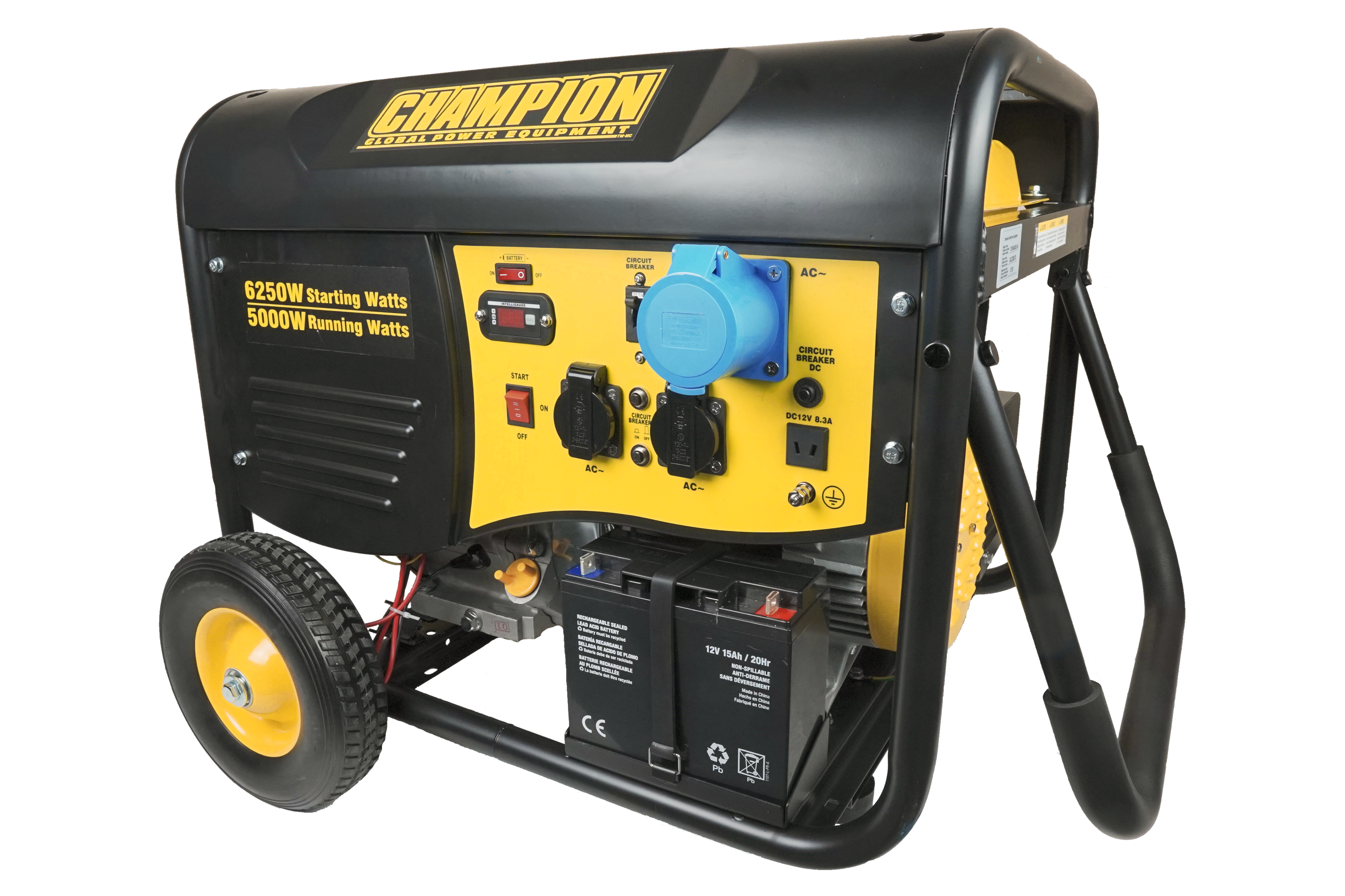 Champion Power Equipment Stromaggregat Benzin 5500 Watt+Fernbedienung, 25 l Tank 