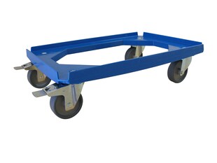 ALUTEC Rollwagen für Kunststoffboxen (610x410mm, 250 kg, Feststellbremse, blau) 