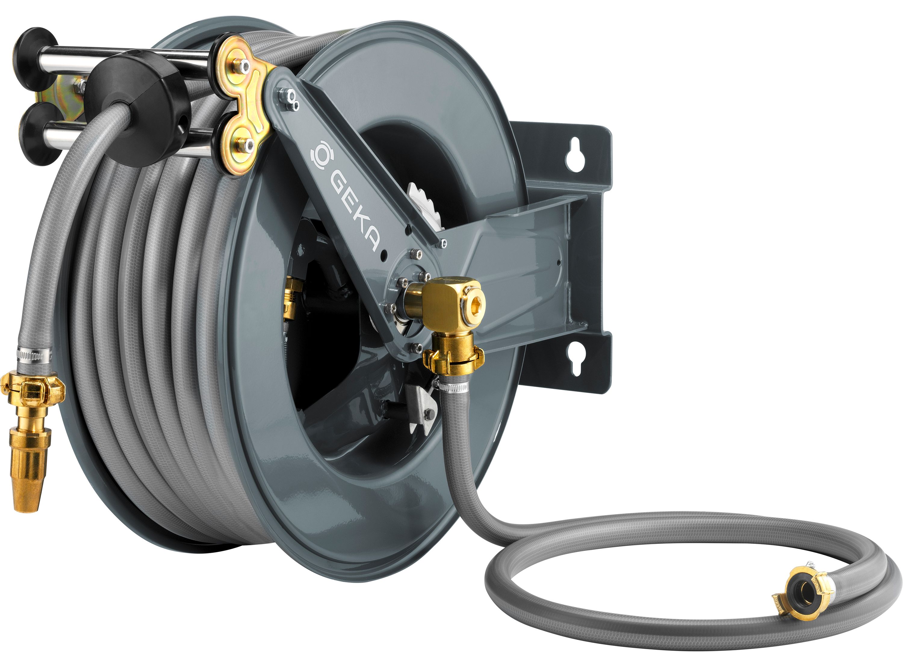 GEKA plus Schlauchaufroller PA30SK Stahlkonstruktion, autom. R&uuml;ckzug 30 m Schlauch 
