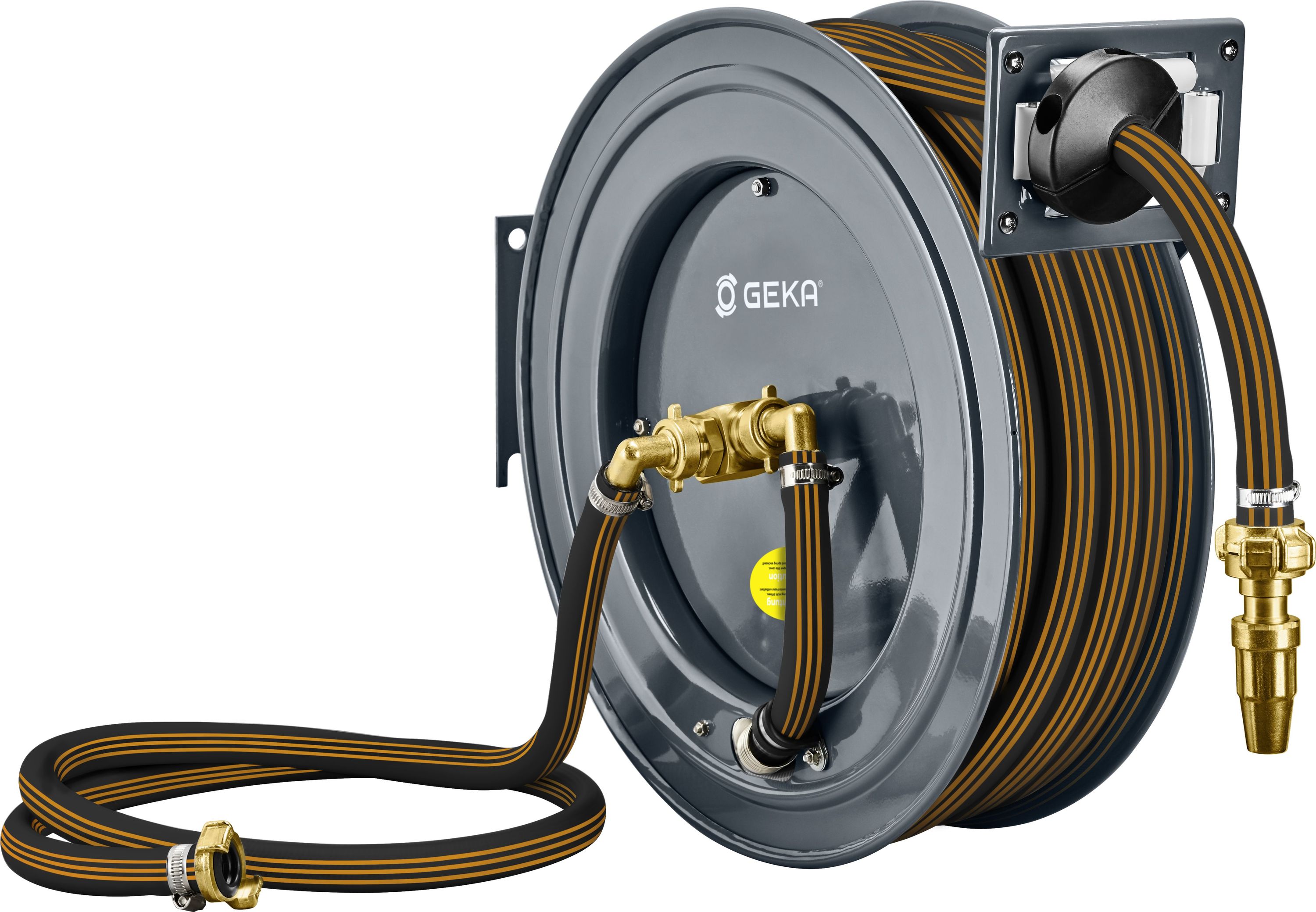 GEKA plus Schlauchaufroller PA20GSK autom. R&uuml;ckzug, 15 m Gummi Wasserschlauch 