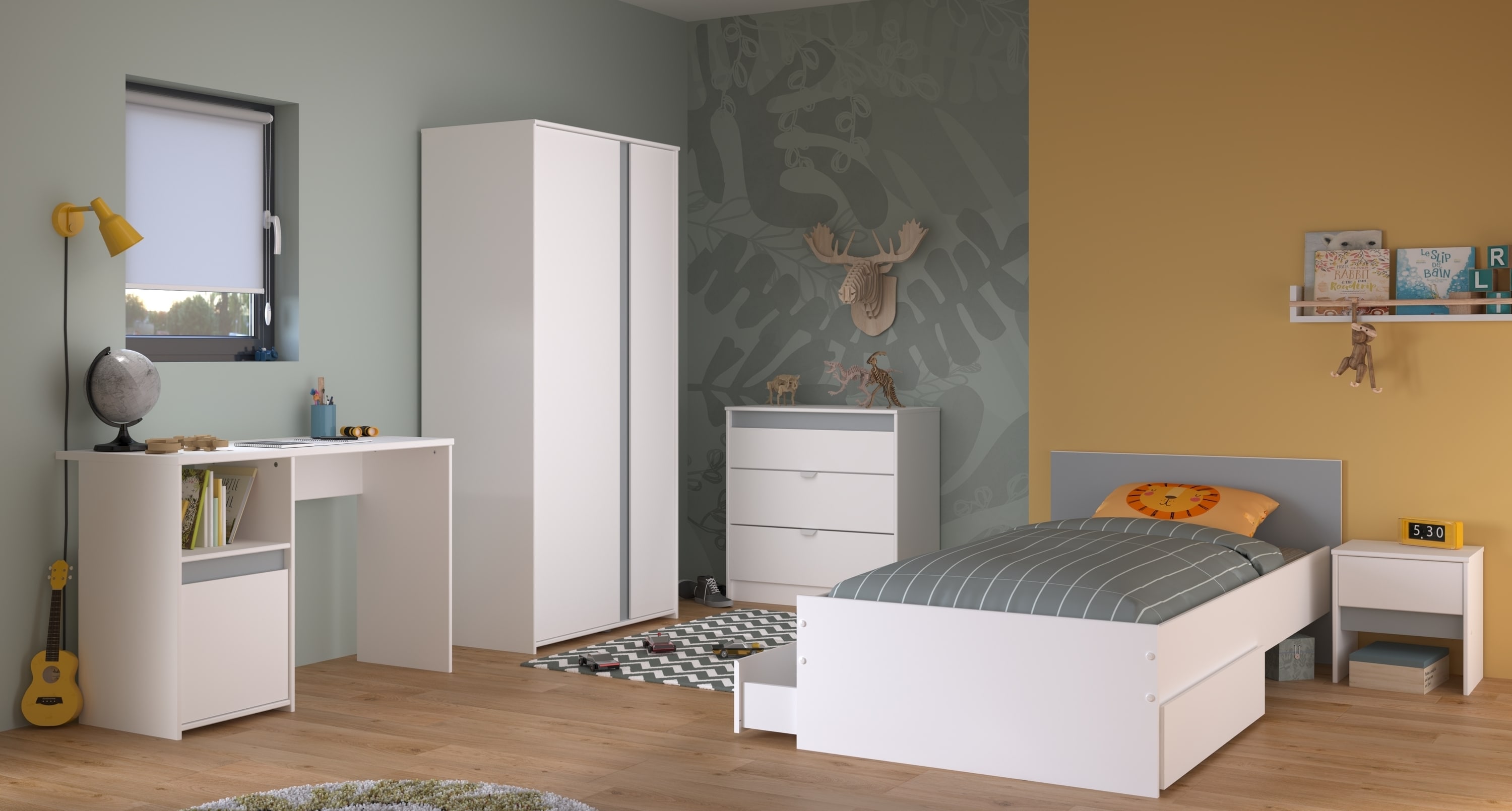 Parisot Kinderzimmer Set 5tlg "Pirouette 22"  Wei&szlig; 