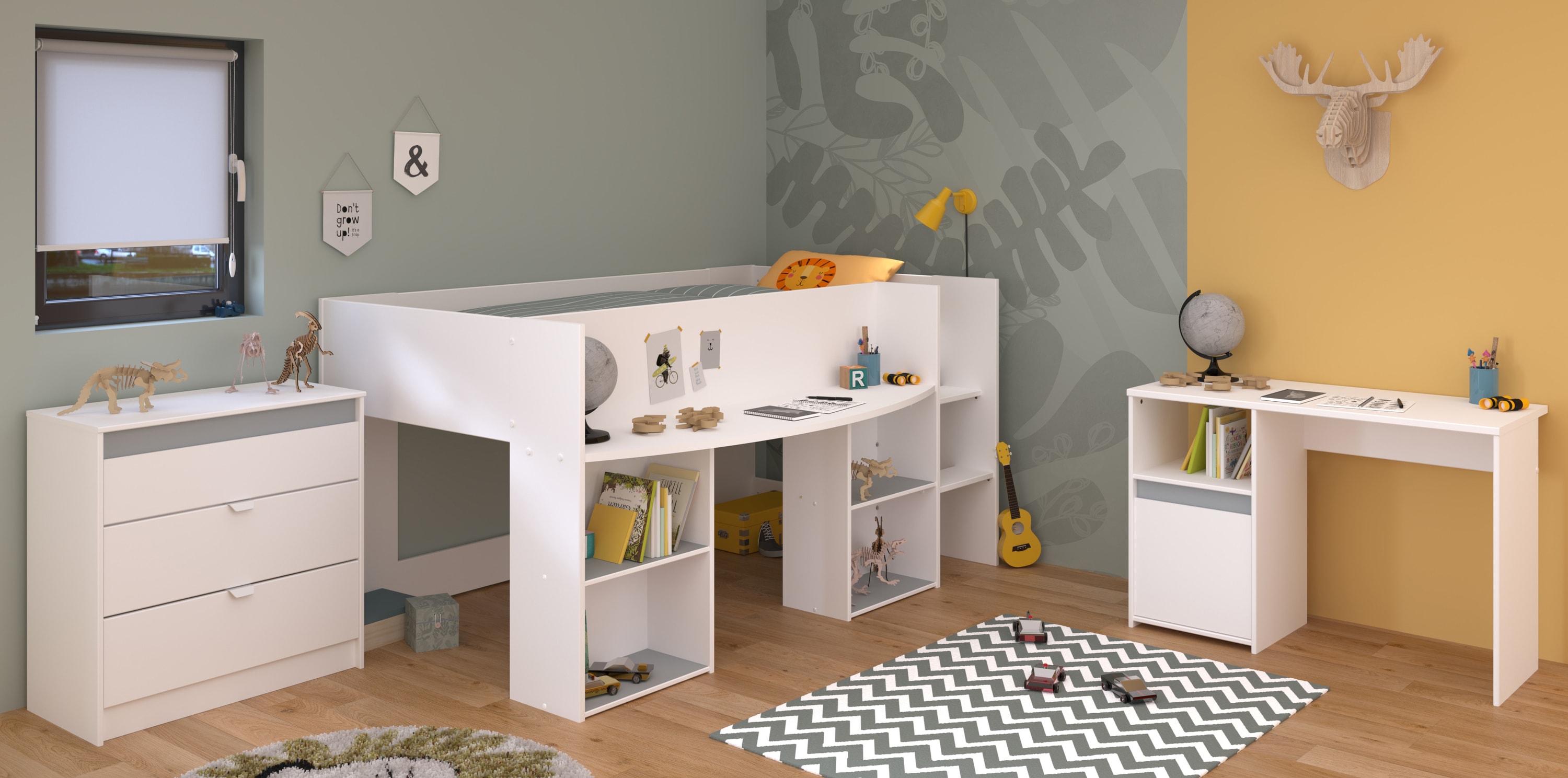 Parisot Kinderzimmer Set 3tlg "Pirouette 15"  Wei&szlig; 