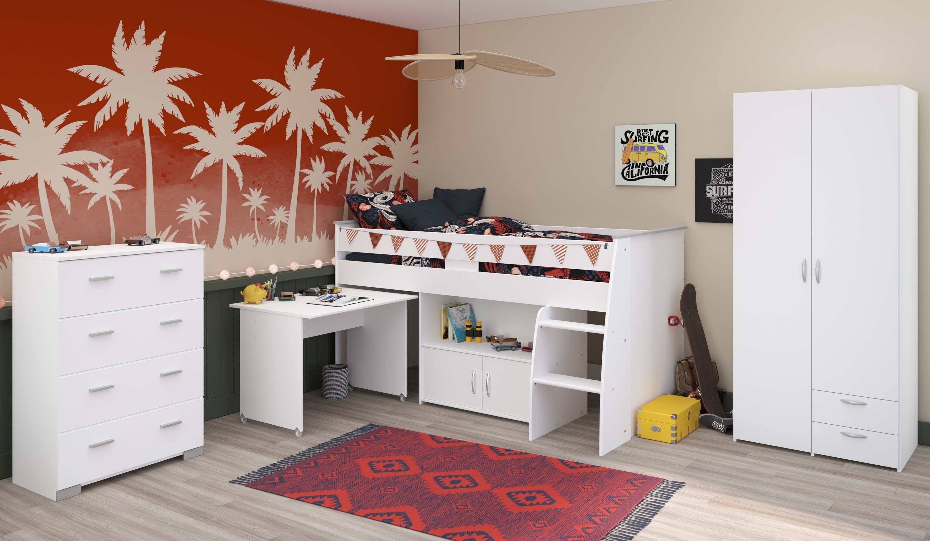 Parisot Kinderzimmer 3-teilig "Reverse 11" Wei&szlig; 