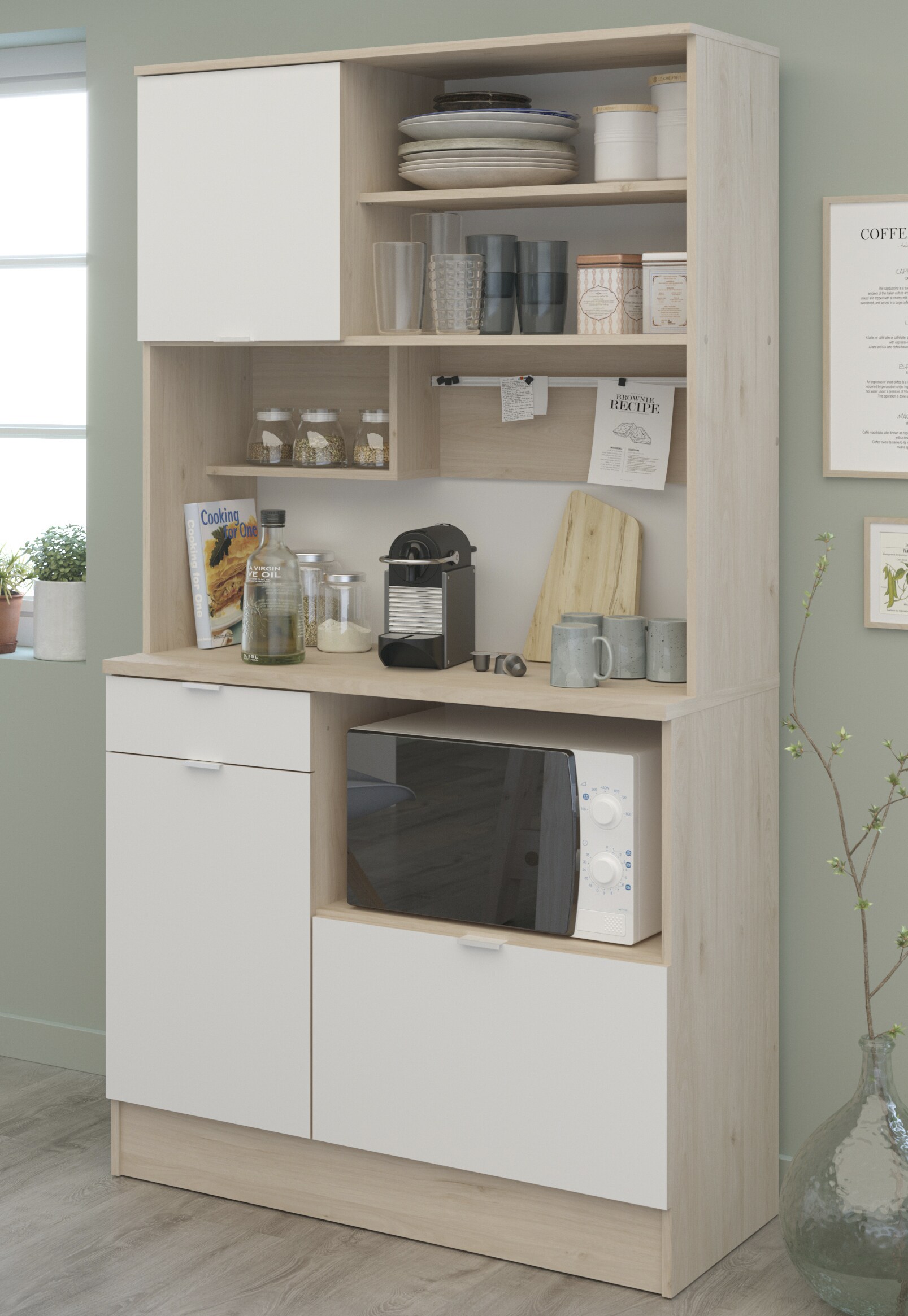 Parisot K&uuml;chenbuffet "Socool 11" Wei&szlig; / Jackson-Eiche 