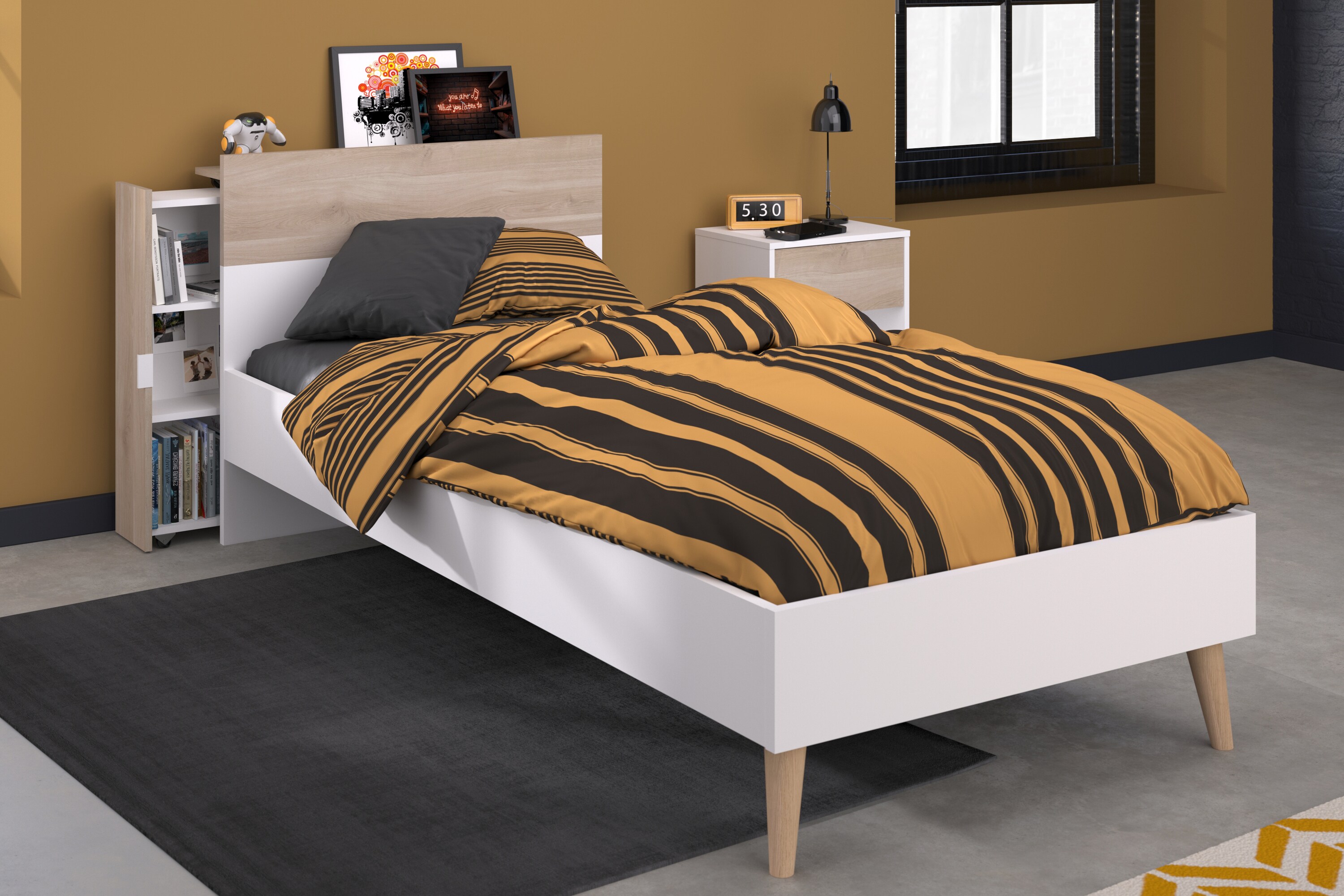 Parisot Kinderzimmer-Set 3-teilig "Aalborg 7" Wei&szlig; / Japanische Eiche 