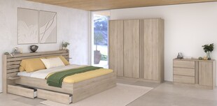 Parisot Schlafzimmer 4-teilig "Escale 22" 160x200 Japanische-Eiche 