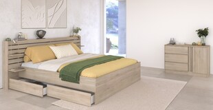 Parisot Schlafzimmer 3-teilig "Escale 25" 140x200 Japanische-Eiche 