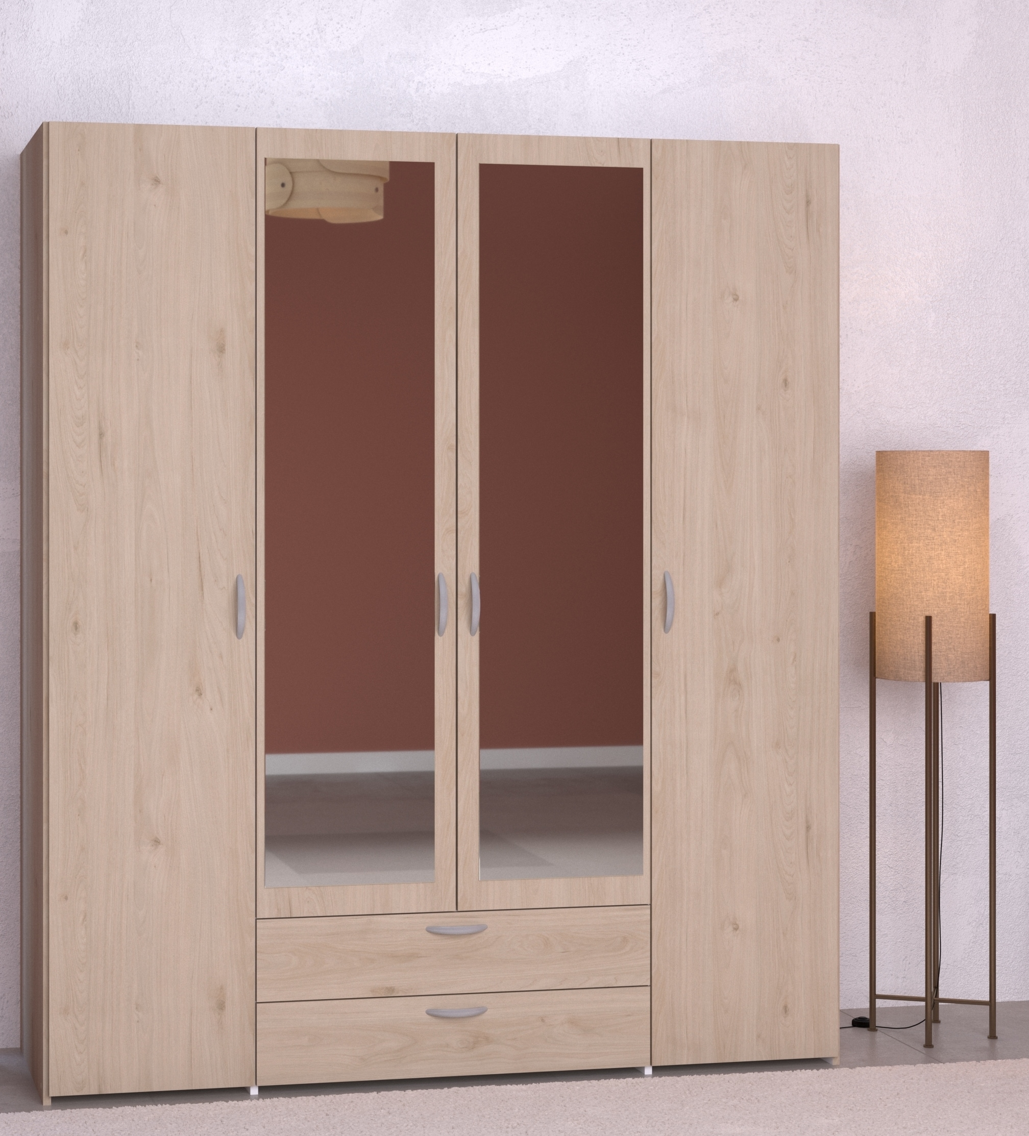 Parisot Kleiderschrank 4-t&uuml;rig "Daily 13" mit Spiegel 