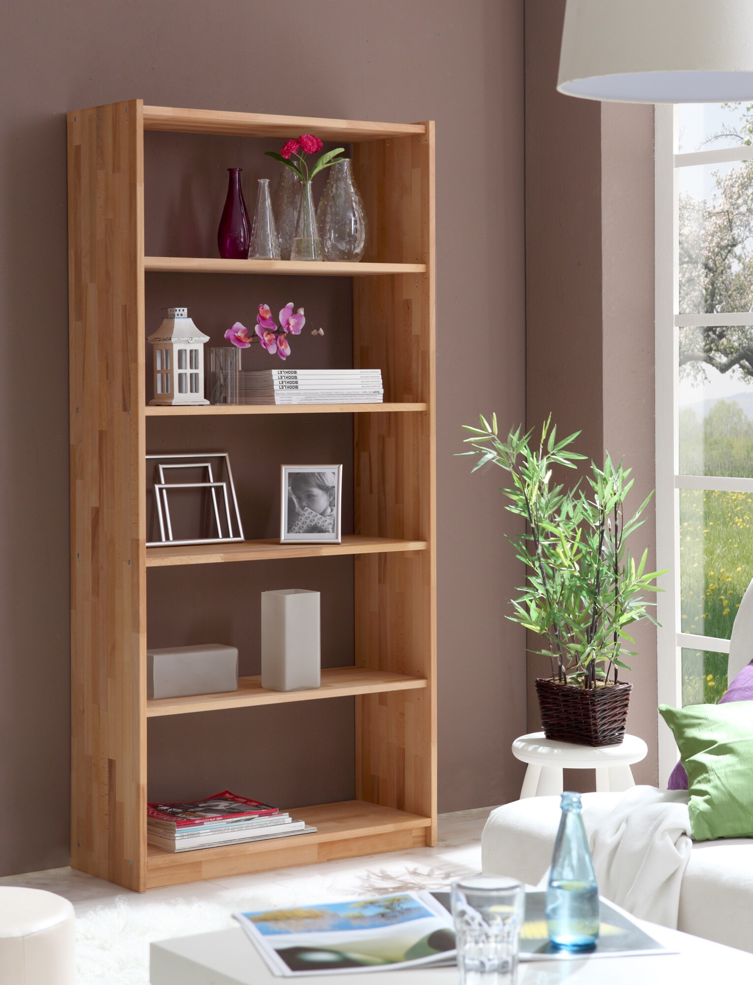 TiCAA Standregal B&uuml;cherregal Simon Buche 5 F&auml;cher 