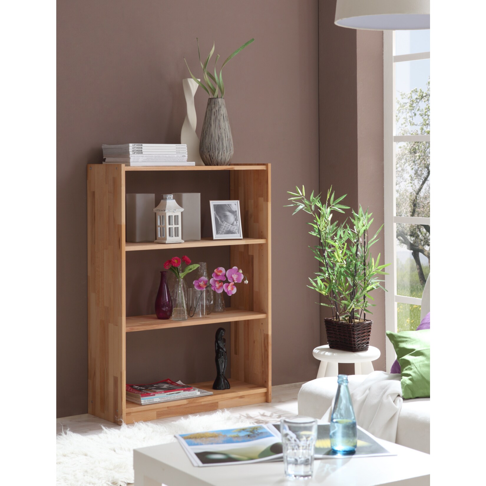 TiCAA Standregal B&uuml;cherregal Simon Buche 3 F&auml;cher 