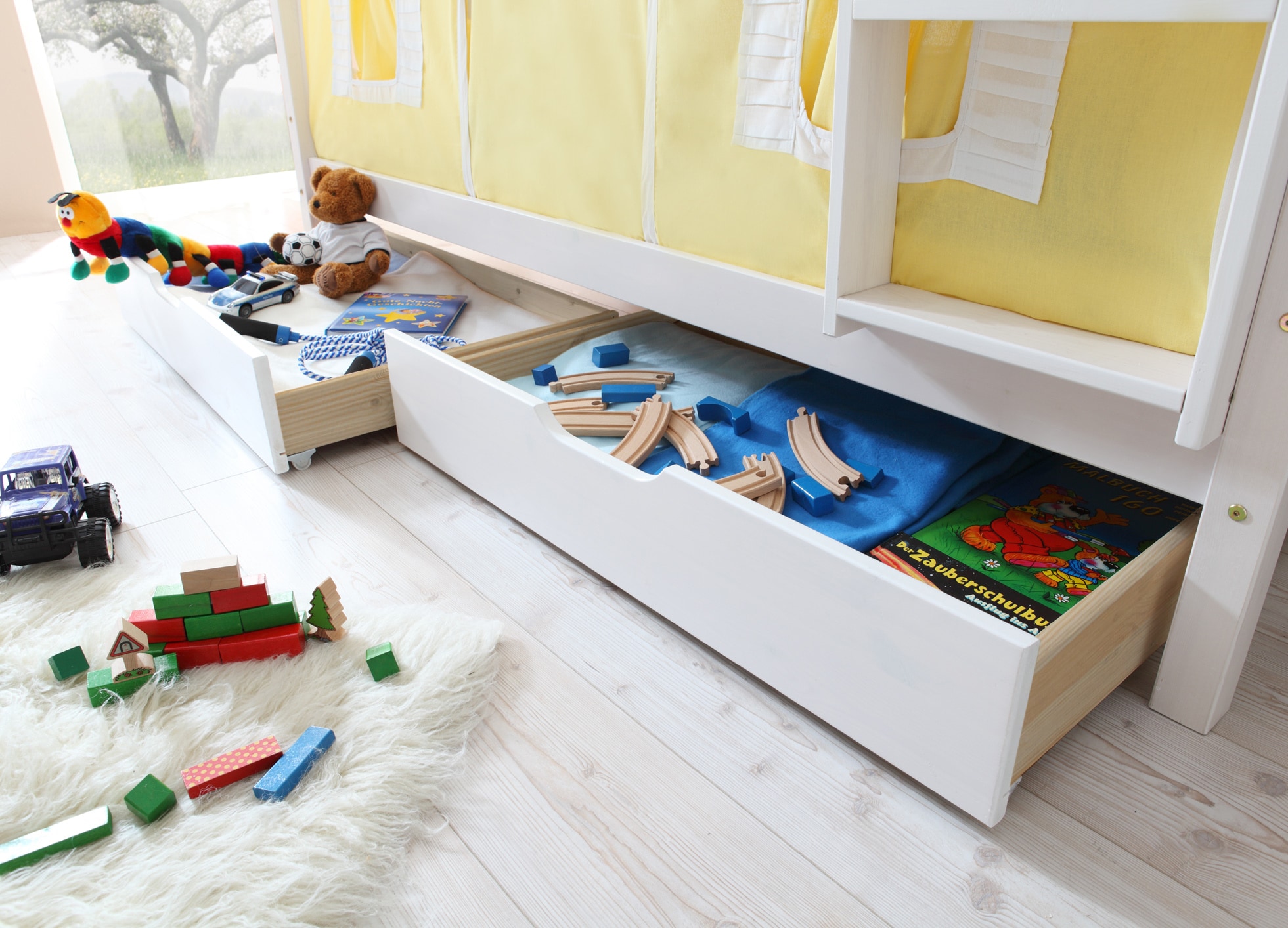 TiCAA Schubkasten 2er-Set "Marcel" Wei&szlig; 