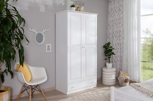 TiCAA Kleiderschrank 2-türig Moritz Kiefer massiv 