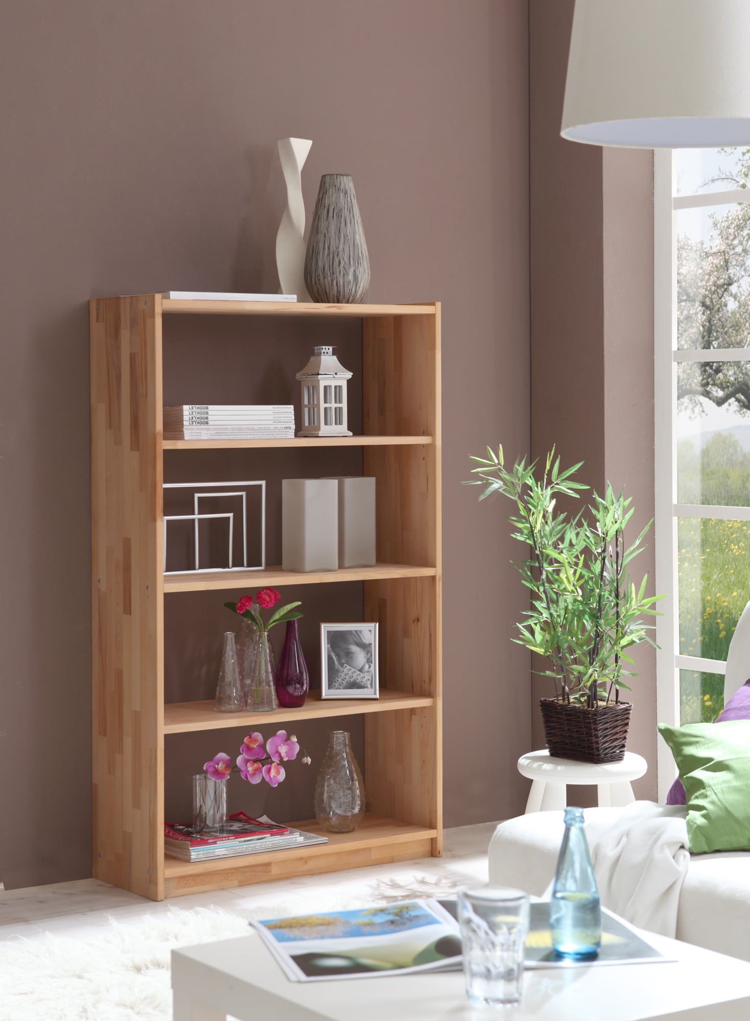 TiCAA Standregal B&uuml;cherregal Simon Buche 4 F&auml;cher 