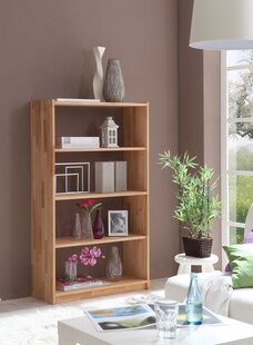 TiCAA Standregal Bücherregal Simon Buche 4 Fächer 