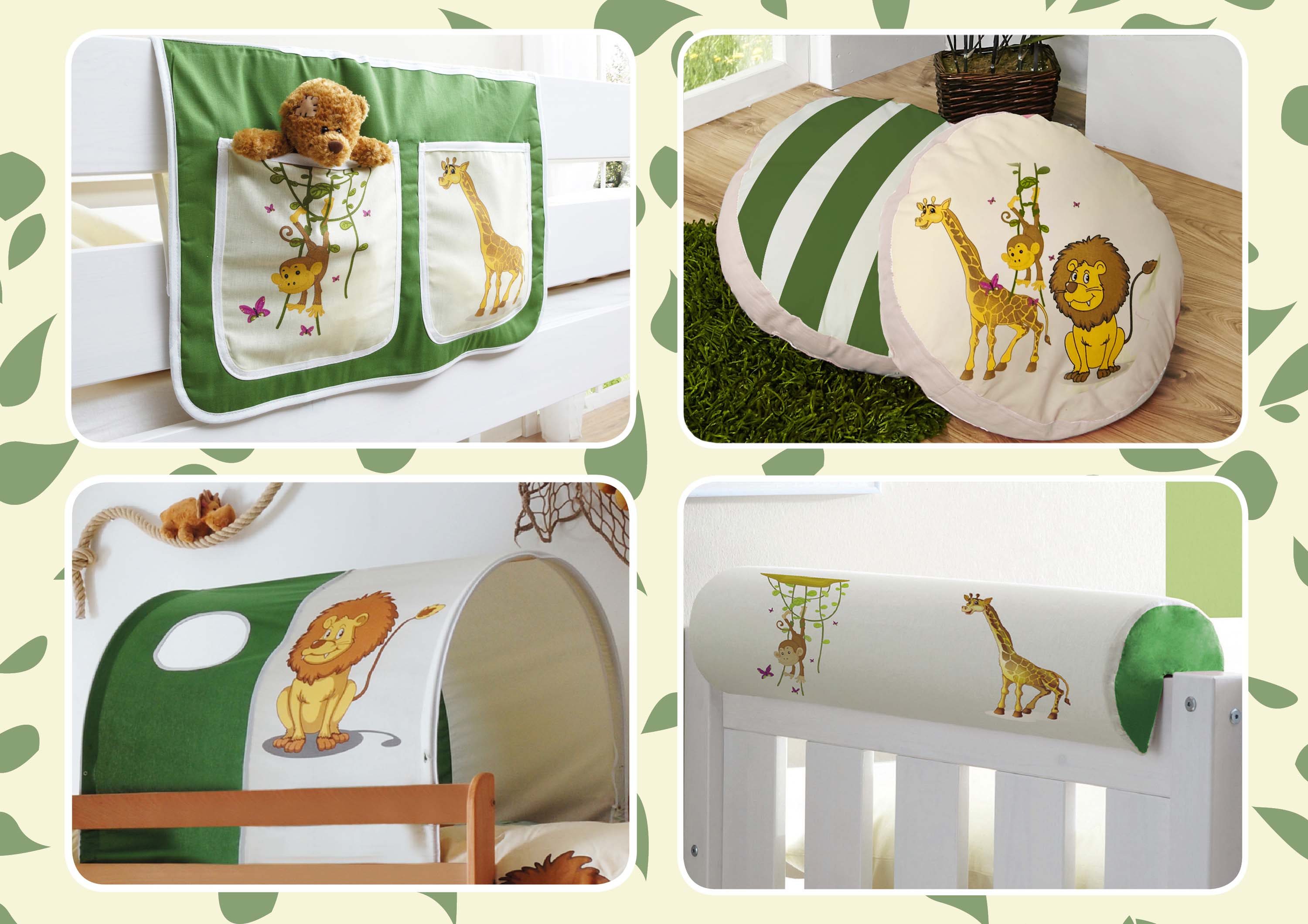 TiCAA Kinder Hochbett Zubeh&ouml;r Set 4-teilig 