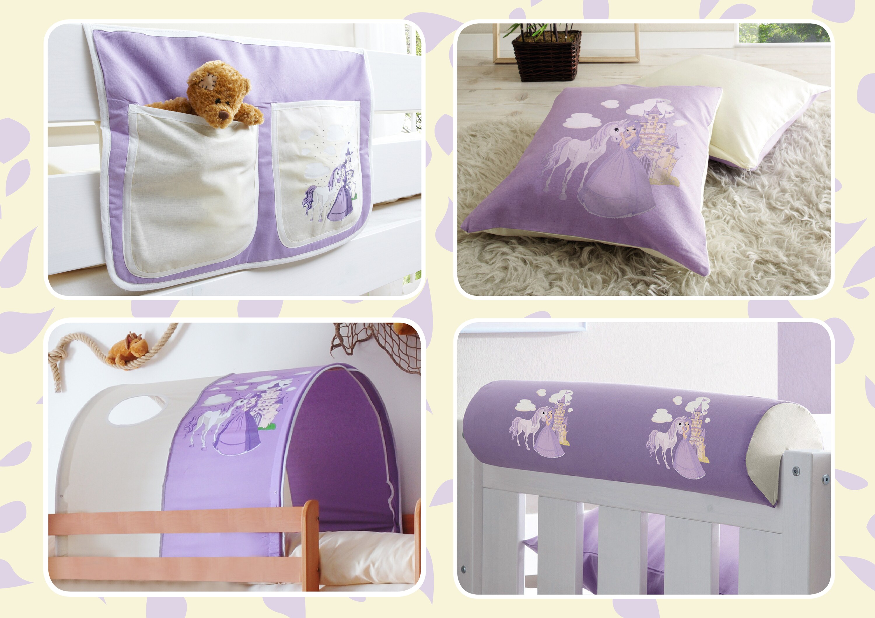 TiCAA Kinder Hochbett Zubeh&ouml;r Set 4-teilig 