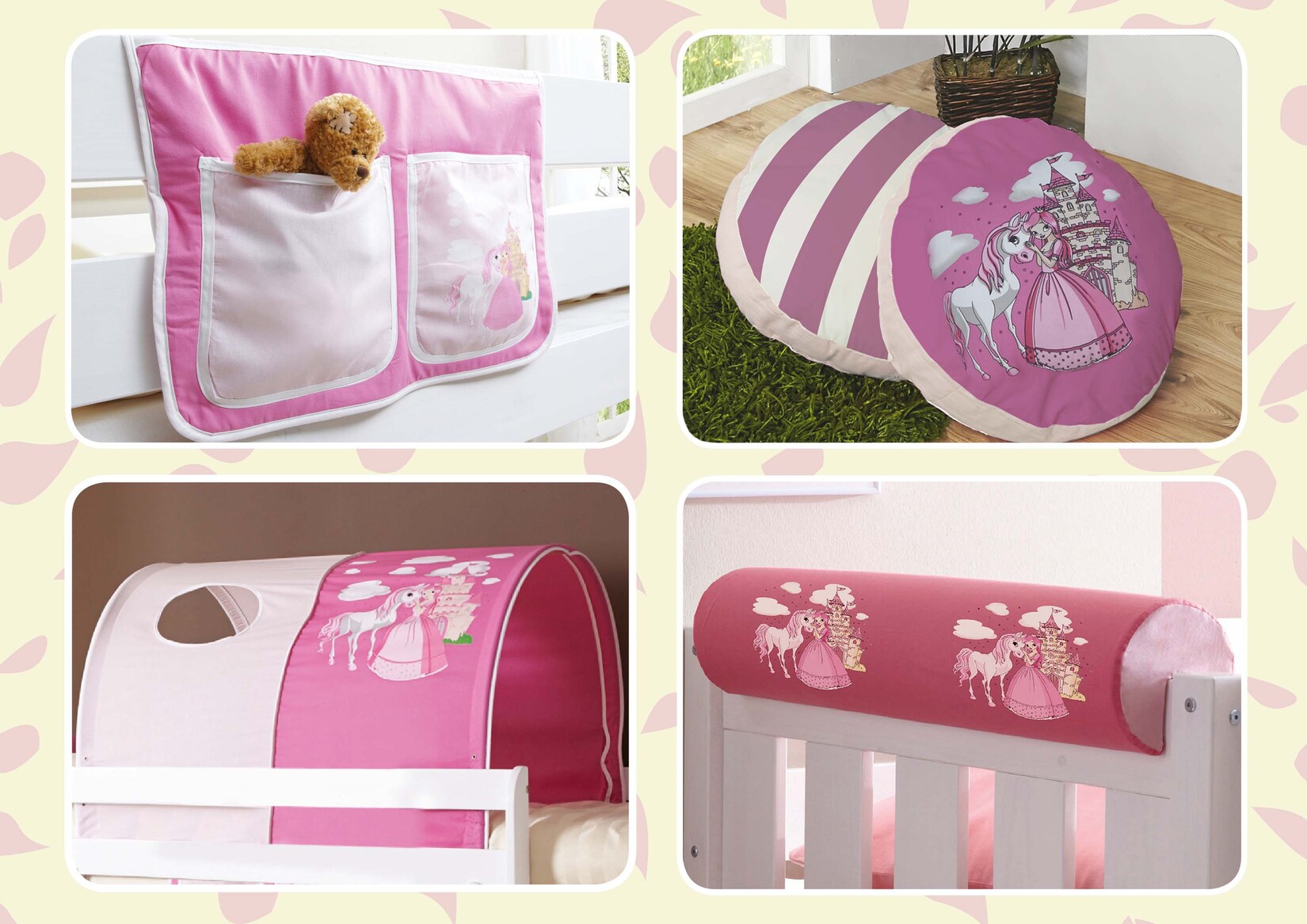 TiCAA Kinder Hochbett Zubehör Set 4-teilig