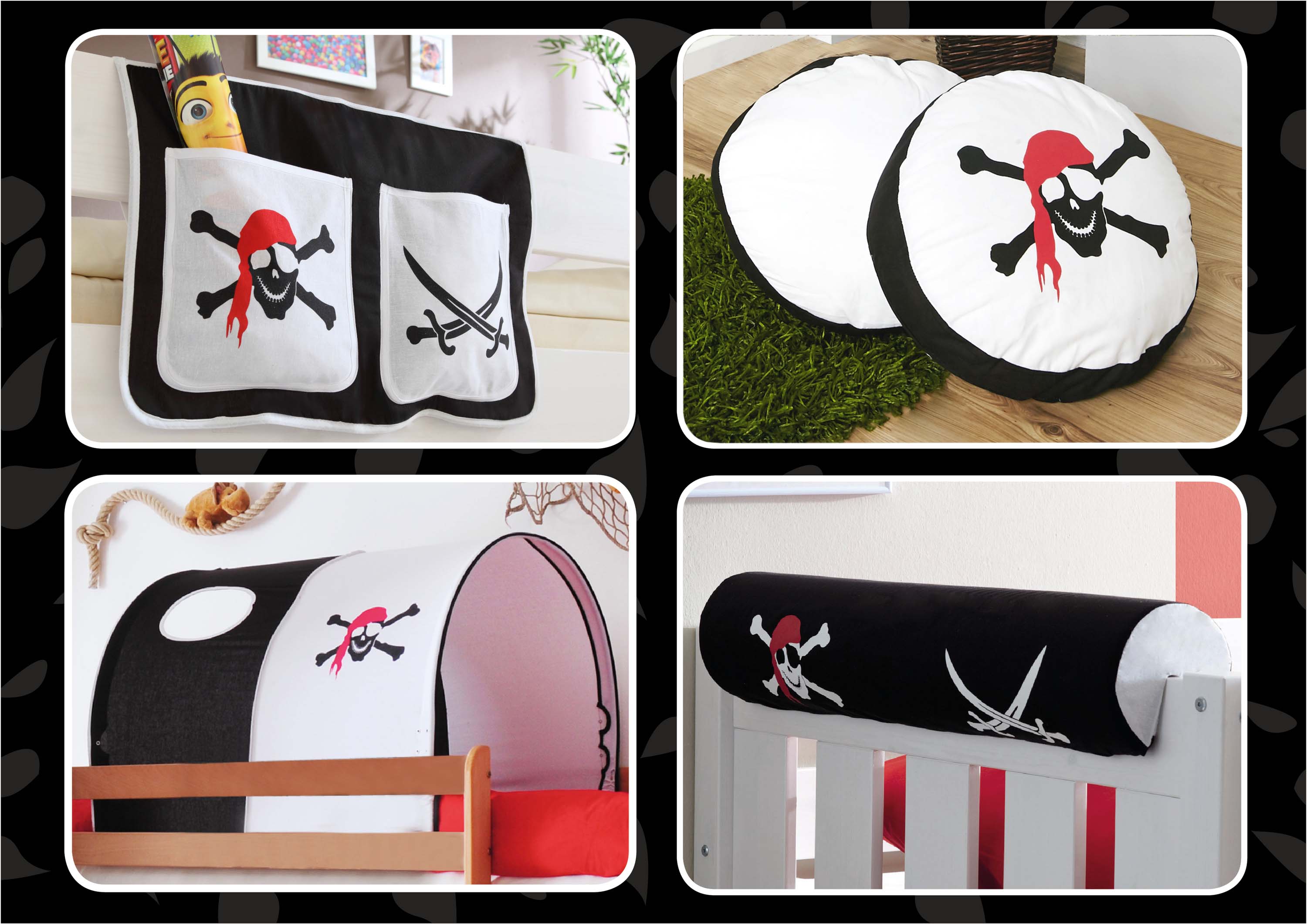 TiCAA Kinder Hochbett Zubeh&ouml;r Set 4-teilig 