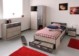 Parisot Kinder- und Jugendzimmer 4-tlg "Fabric 1" Esche-grau 