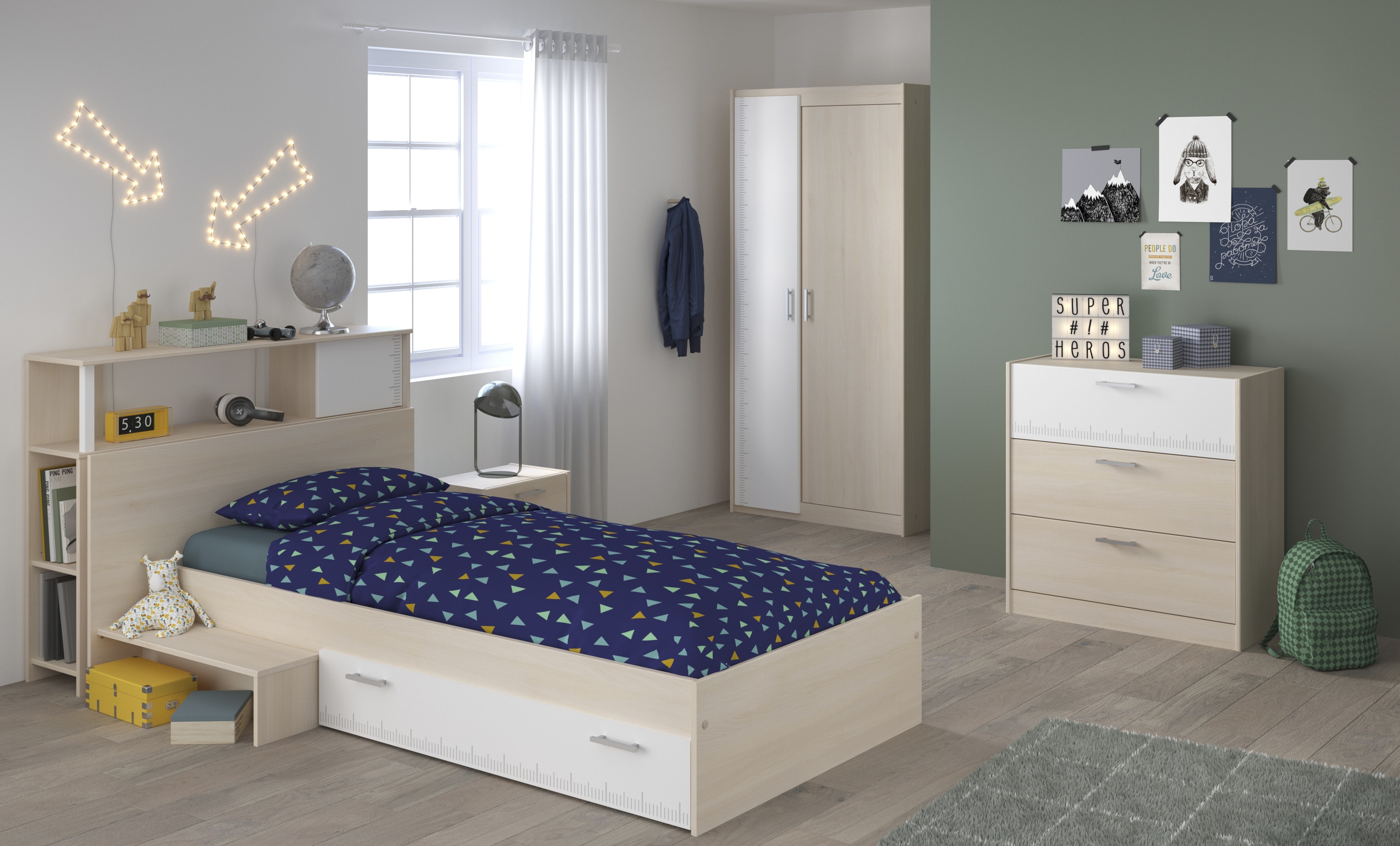 Parisot Kinder- und Jugendzimmer 6-tlg. "Charly 16" Akazie-Wei&szlig; 