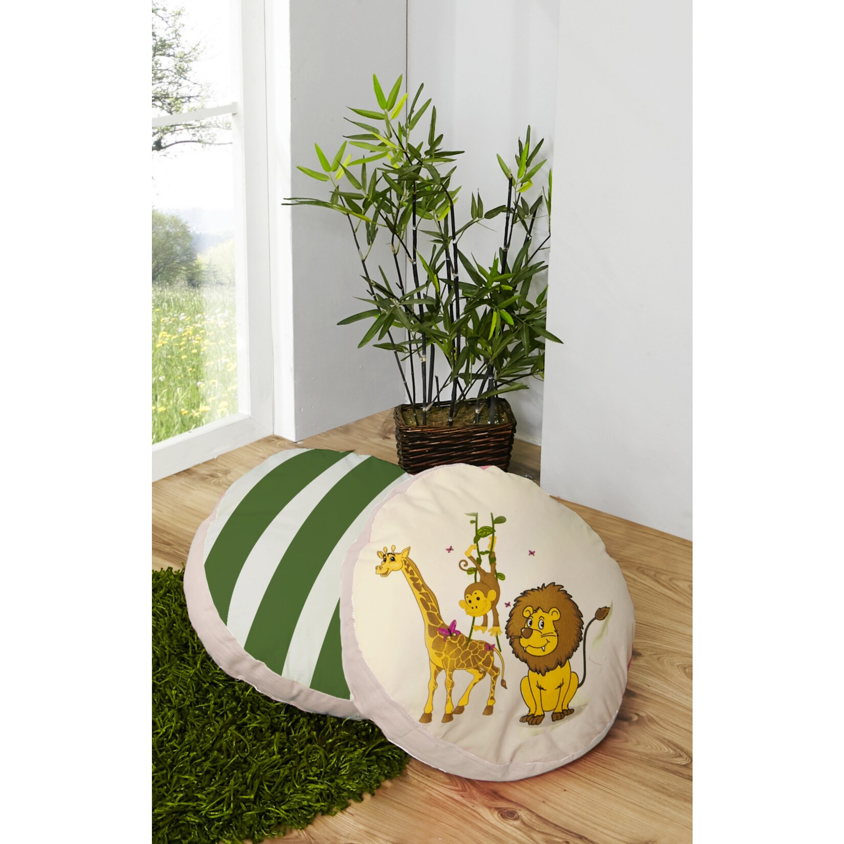 TiCAA Rundes Kissen-Set f&uuml;r Kinderzimmer 2-teilig 