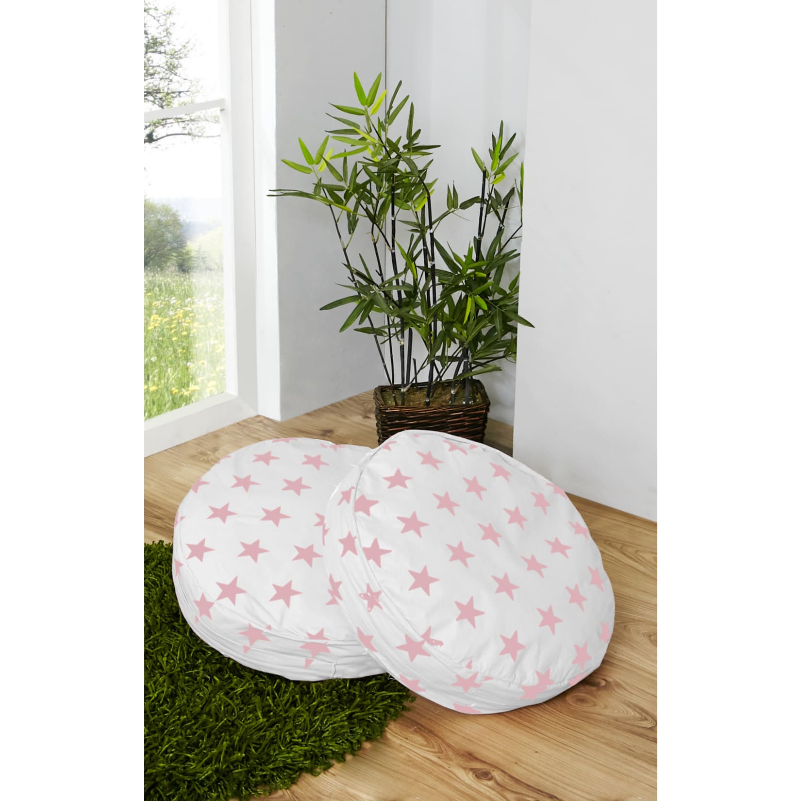 TiCAA Rundes Kissen-Set f&uuml;r Kinderzimmer 2-teilig 